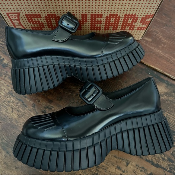 Camper Black Mary Jane Shoes with Buckle - Picture 5 of 10